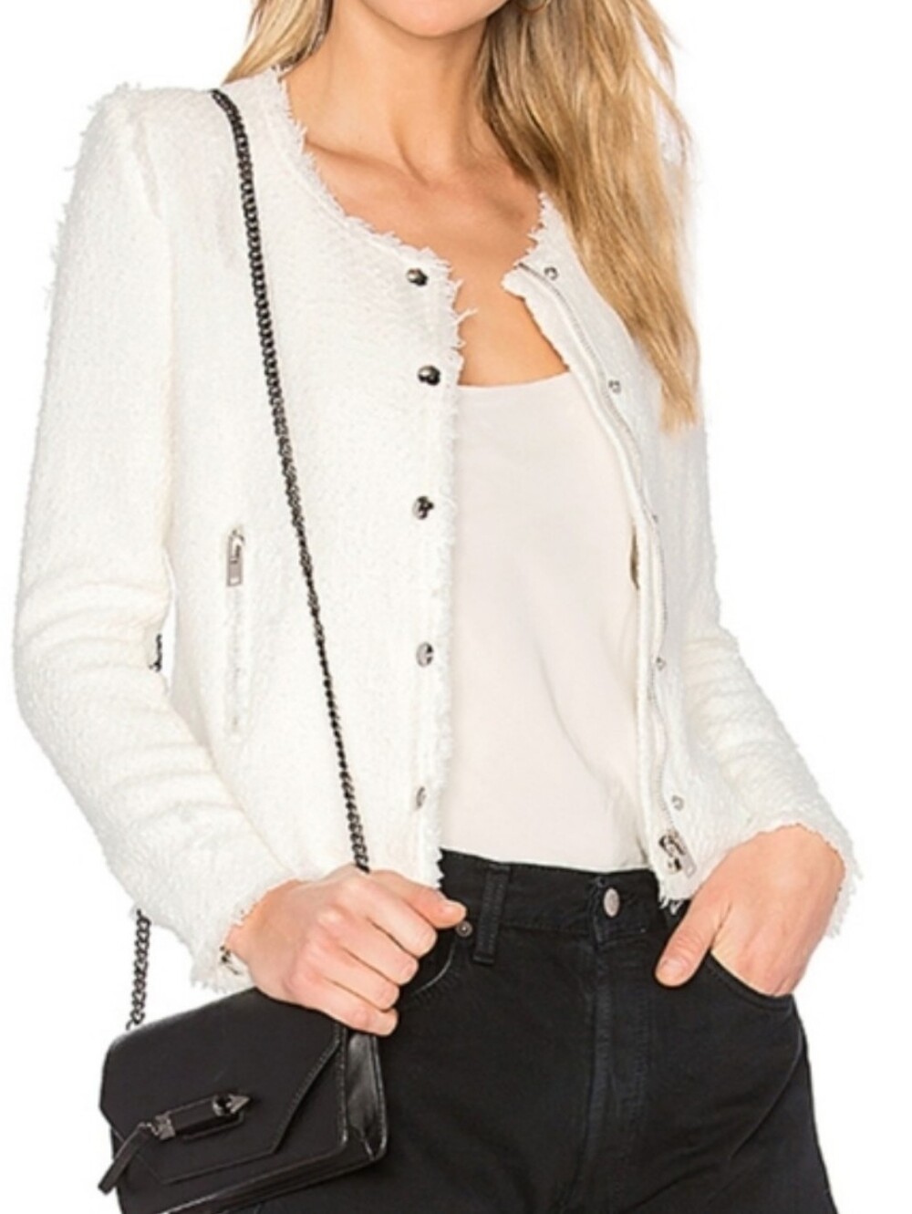 IRO textured zip-up jacket in ecru